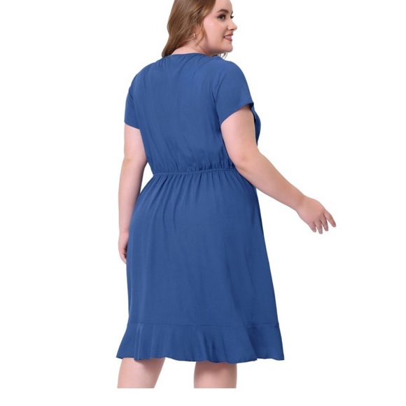 NWT Agnes Orinda Blue Dress Size 4X - Picture 2 of 6